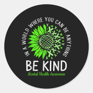 Sticker Rond Soyez en forme de ruban vert Tournesol Tournesol s