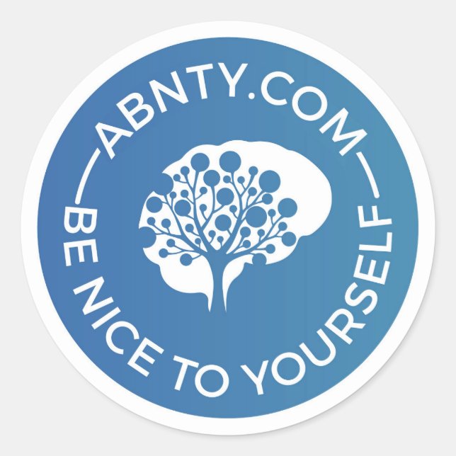 Sticker Rond Soyez Gentil Avec Vous - ABNTY.COM Bleu (Devant)