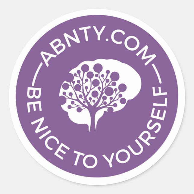Sticker Rond Soyez Gentil Avec Vous-Même - ANBTY.COM Purple (Devant)