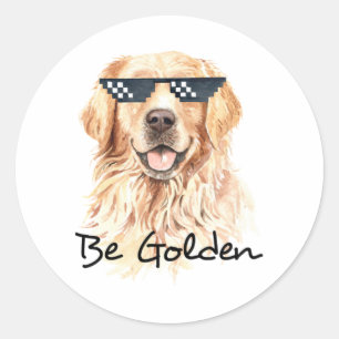 Sticker Rond Soyez Golden Retriever