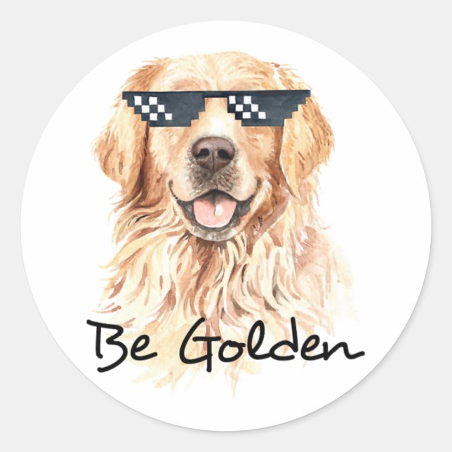 Sticker Rond Soyez Golden Retriever (Devant)