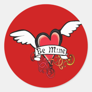 Sticker Rond Soyez la mienne Valentine