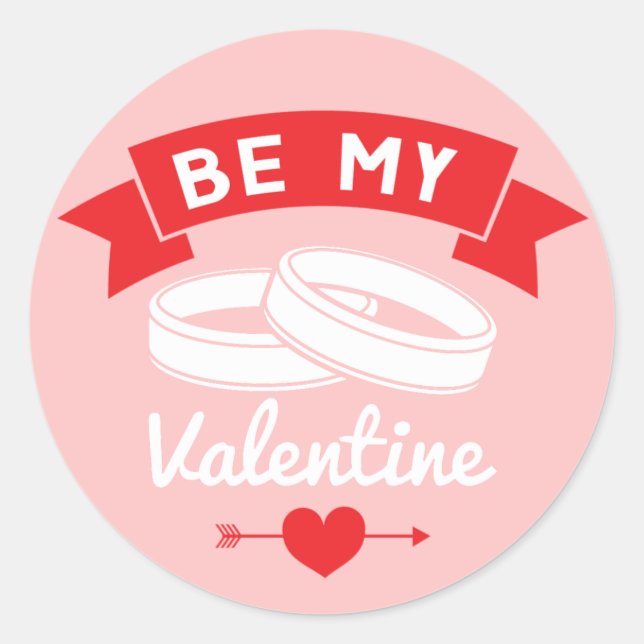 Sticker Rond Soyez Mes Anneaux Valentine (Devant)