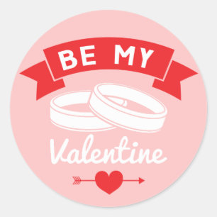 Sticker Rond Soyez Mes Anneaux Valentine