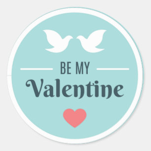 Sticker Rond Soyez mes colombes de Saint-Valentin
