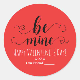 Sticker Rond SOYEZ MINE Saint Valentin Chic Party Favor