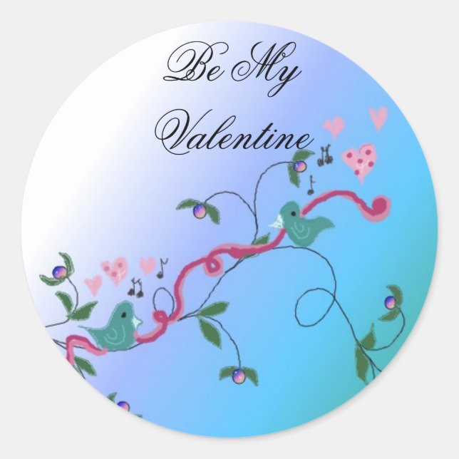 Sticker Rond Soyez mon Valentin (Devant)