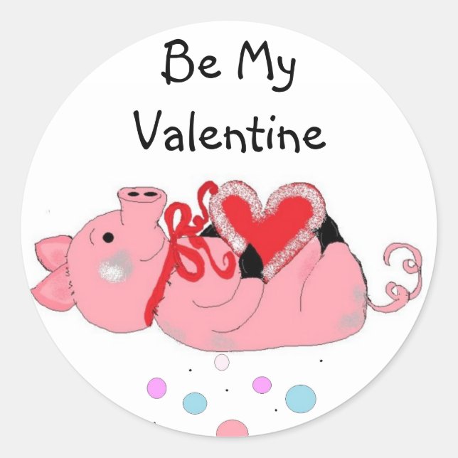 Sticker Rond Soyez mon Valentin (Devant)