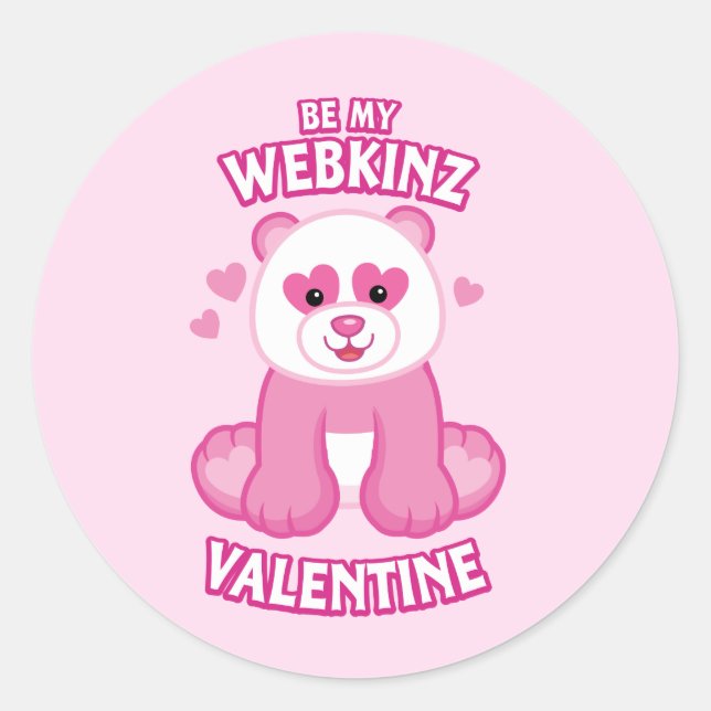 Sticker Rond Soyez mon Webkinz Valentine (Devant)