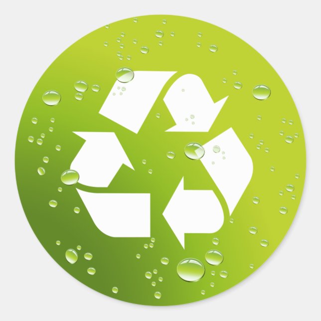 Sticker Rond Soyez vert et recyclez (Devant)