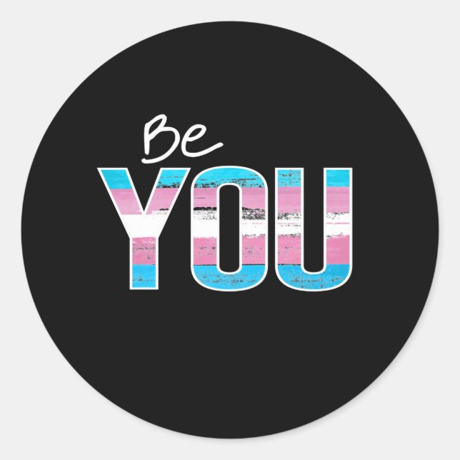 Sticker Rond Soyez Vous - Trans -blanc (Devant)