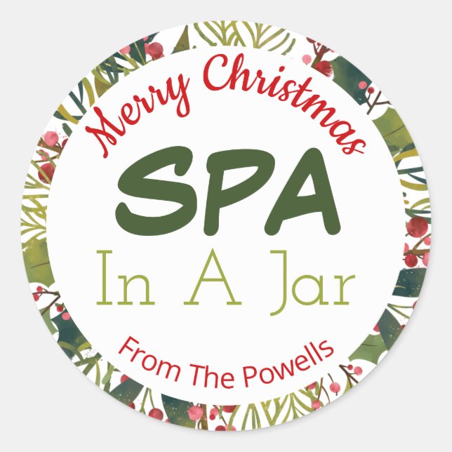 Sticker Rond Spa Dans Une Idée De Noël Jar (Devant)