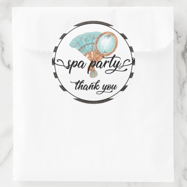 Sticker Rond Spa fête Adulte Anniversaire Merci (Sac)