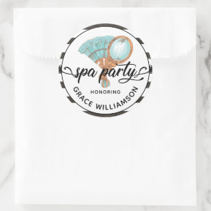Sticker Rond Spa Party Adulte Anniversaire