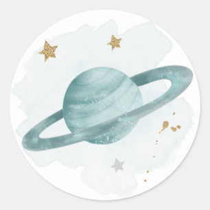 Sticker Rond Space Planètes Galaxy Favoriser Cupcake Cadeau