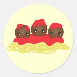 Sticker Rond Spaghetti & Meatballs