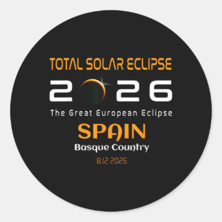 Sticker Rond Spain Basque Country Total Solar Eclipse August