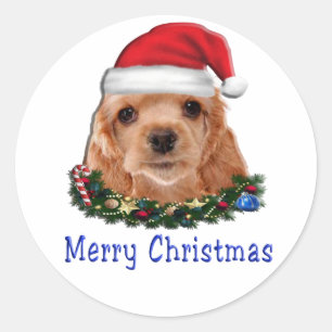 Sticker Rond Spaniels Cocker