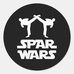 Sticker Rond Spar Wars Mma Karaté Taekwondo Boxe Arts Martiaux