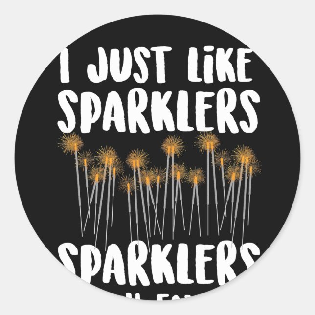 Sticker Rond Sparklers Mon favori Juillet 4 Feu d'artifice (Devant)