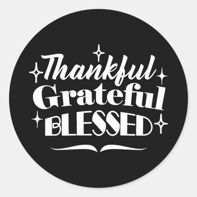 Sticker Rond Sparkling Thanksgiving Devis Holiday Design (Devant)