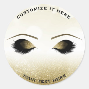 Sticker Rond Sparkter Glitter Gold Maquillage Eyelashes Glam Pe