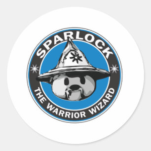 Sticker Rond Sparlock the Warrior Wizard