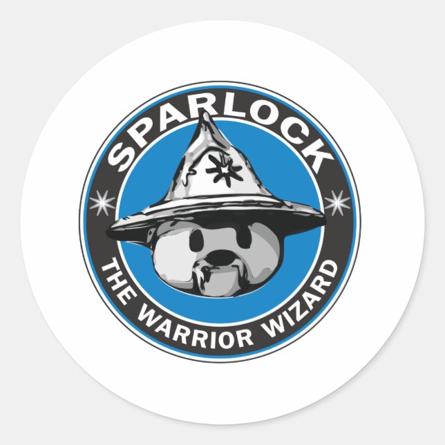 Sticker Rond Sparlock the Warrior Wizard (Devant)