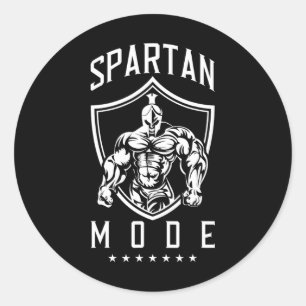 Sticker Rond Spartan Workout Mode Fitness Gym Sparta Bodybuildi