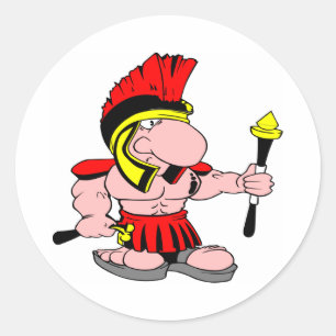 Sticker Rond Sparton romain centurien blanc