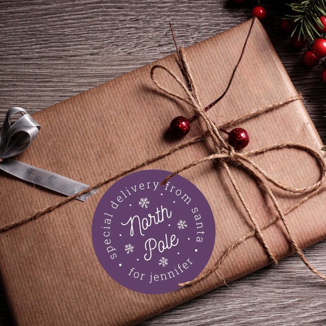 Sticker Rond Special Delivery From Santa North Pole Christmas (Créateur téléchargé)