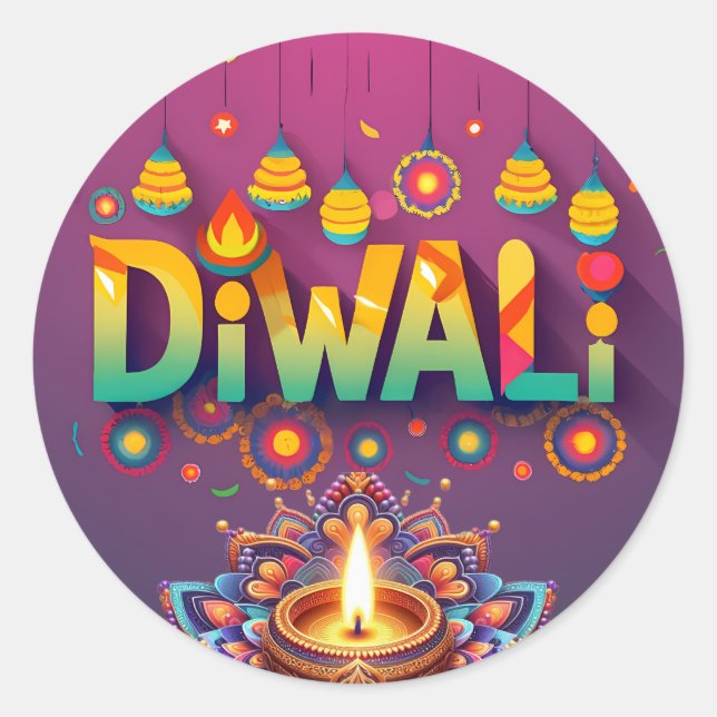 Sticker Rond Spécial Diwali (Devant)