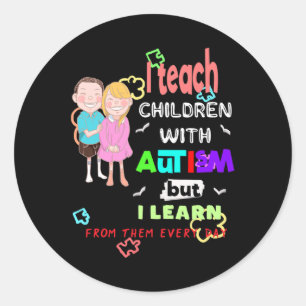 Sticker Rond Spécial Ed Sped Enseignant Enseigner Cool Autisme 
