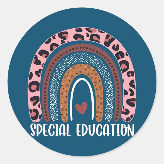 Sticker Rond Special Education Teacher SPED Leopard Boho (Devant)