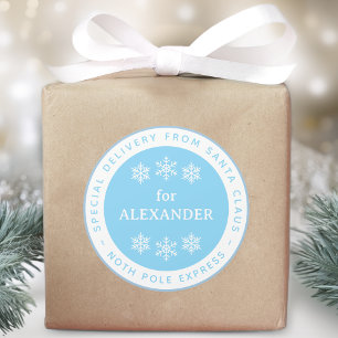 Sticker Rond Spéciale livraison du pôle Nord par le Père Noël N