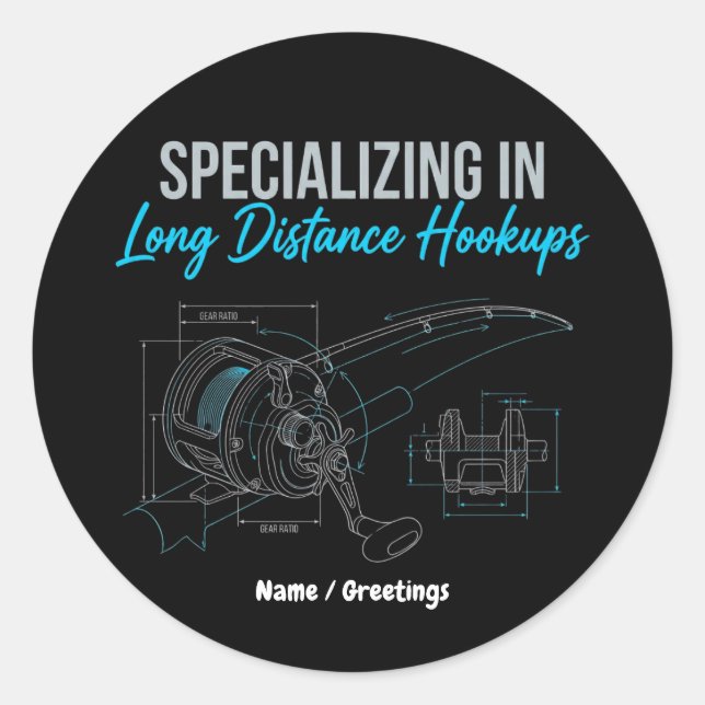 Sticker Rond Spécialisé dans les rencontres à longue distance D (Devant)