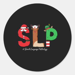 Sticker Rond Spécialiste du langage de la parole de Noël Spécia