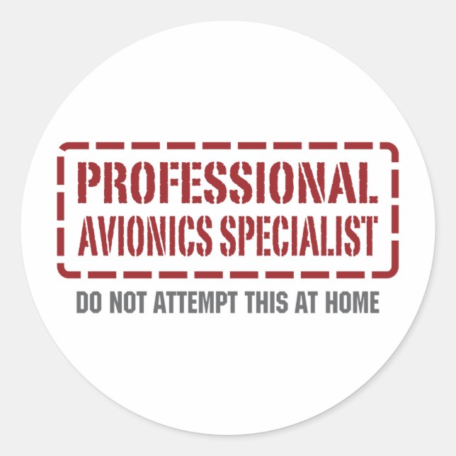 Sticker Rond Spécialiste en avionique (Devant)