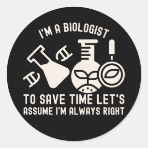 Sticker Rond Spécialiste en biologie, amoureux de biologie4