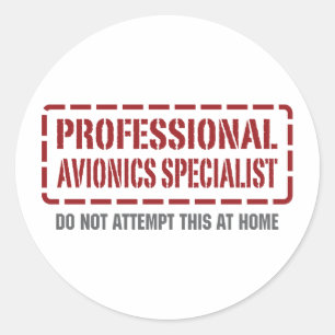 Sticker Rond Spécialiste professionnel en avionique