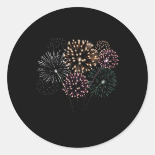 Sticker Rond Spectacle de feu d'artifice de finale grand 4 juil