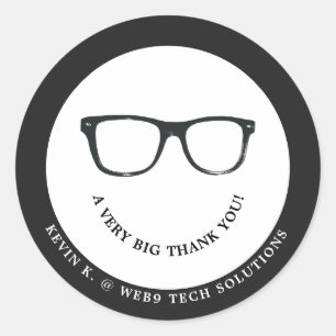 Sticker Rond Spectacles Graves   Le sourire minimal du Merci
