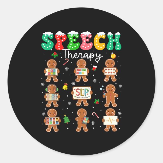 Sticker Rond Speech Therapy Christmas Slp Therapy Cookies Ginge (Devant)