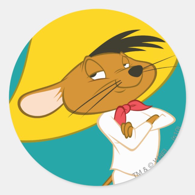 Sticker Rond SPEEDY GONZALES™ Couleur Confiance (Devant)