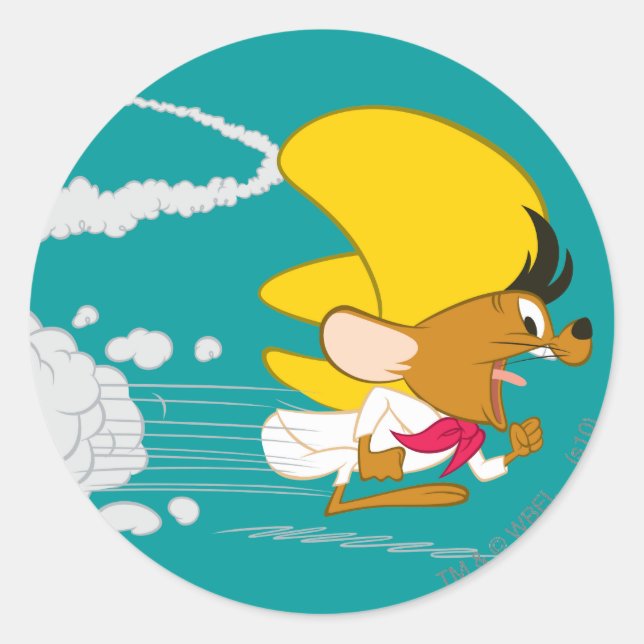 Sticker Rond SPEEDY GONZALES™ s'exécute en couleur (Devant)