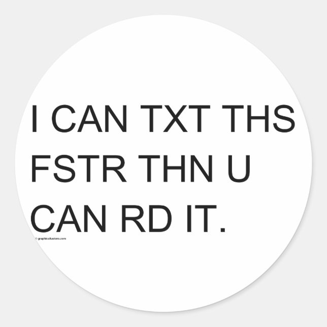 Sticker Rond Speedy Texter (Devant)