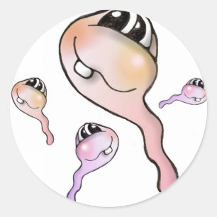 Sticker Rond Spermatozoïdes, sperm, autocollants, kaulquappen,