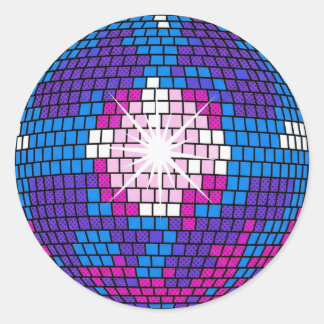 Sticker Rond Sphère disco miroir géométrique Art Pop Rétro