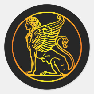 Sticker Rond Sphinx or