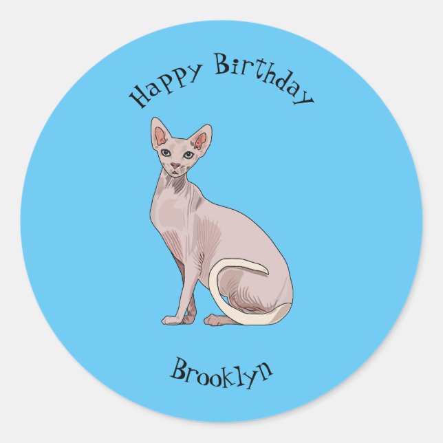 Sticker Rond Sphynx cat (Devant)
